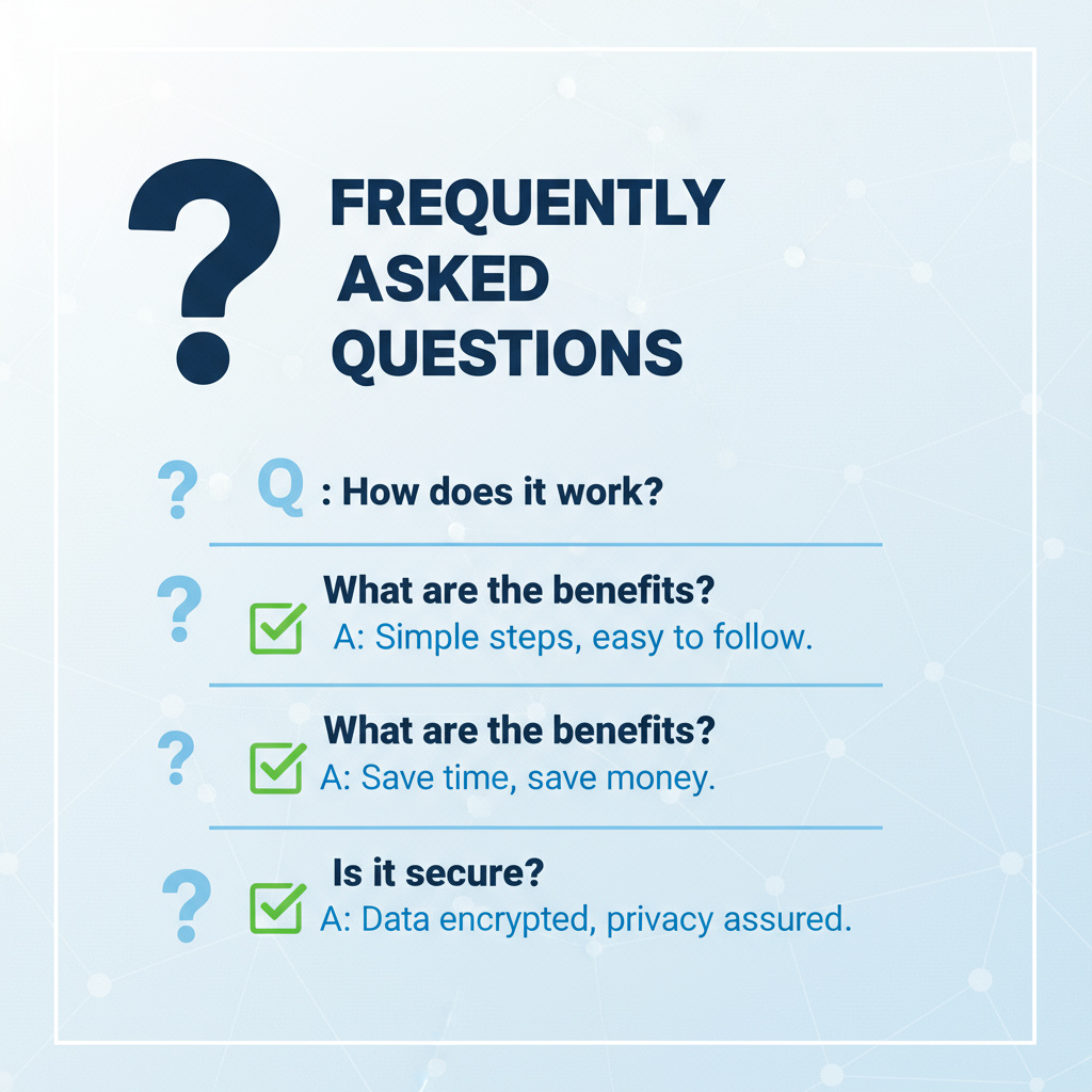 FAQ Illustration mit Fragen und Antworten